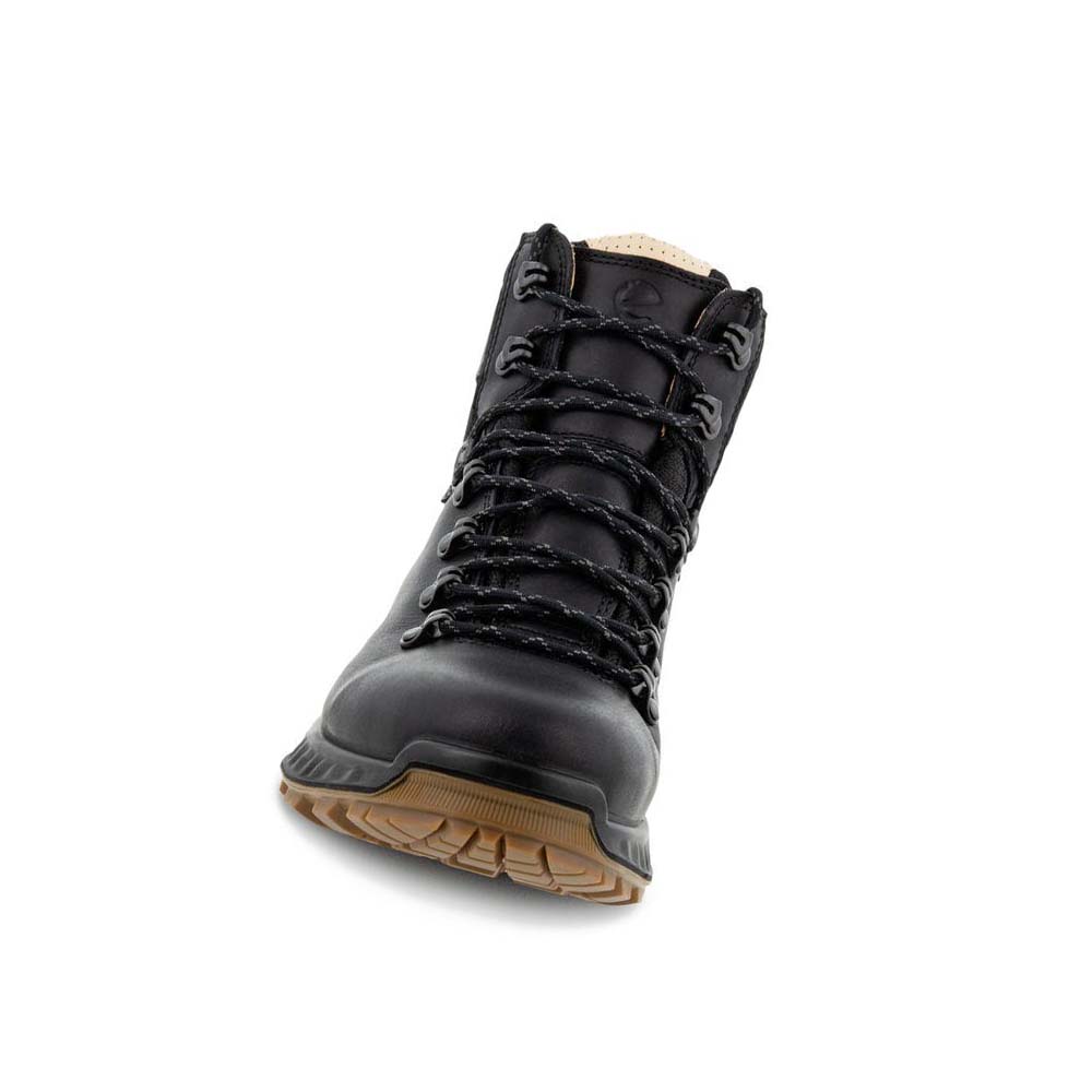 Men's Ecco Exohike Retro Hiker Boots Black | Canada 436LIS